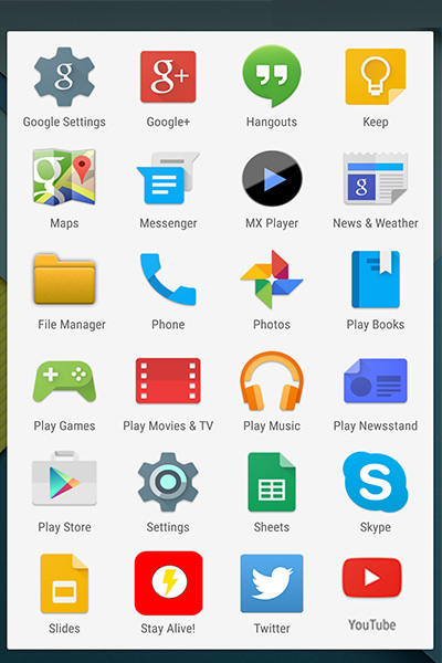 Android 6 menu